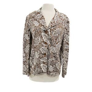 Pendleton Lightweight Jacket Silk Cotton Button Front Collar Blazer Size Medium